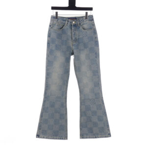 高仿LV*Damier系列1AFI22棋盤格牛仔長褲