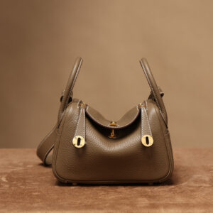 原單品質HermesLindy系列高仿單肩包大象灰金扣