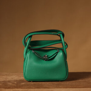 Hermes復刻單肩包Lindy系列祖母綠銀扣