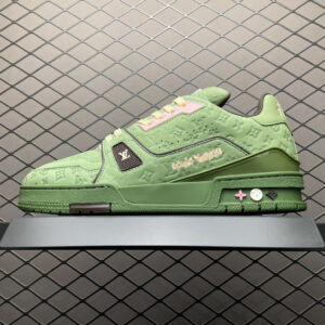 高仿LV*Trainer系列1ACR6E休閒鞋印花綠純原版本