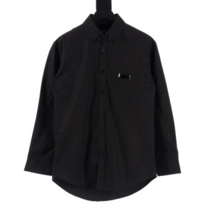 高仿Balenciaga*SS23系列719874壓膠塗層LOGO襯衫黑色