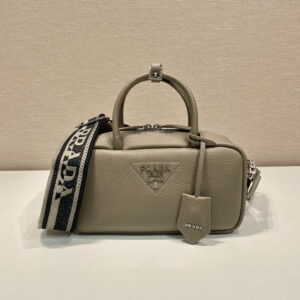 高仿Prada手提包1BB102大象灰免檢版