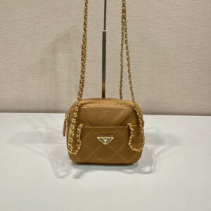 高仿Prada中古單肩包1BD632棕色免檢版