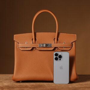 高仿Hermes*Birkin30金棕色銀扣免檢版