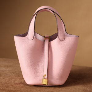 原單Hermes水桶包PicotinLock18系列櫻花粉金扣