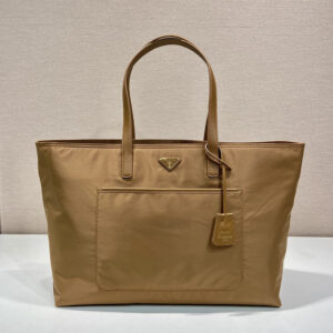 高仿Prada托特包1BG527大號棕色免檢版