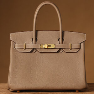 香港Hermes高仿包包Birkin30系列大象灰金扣