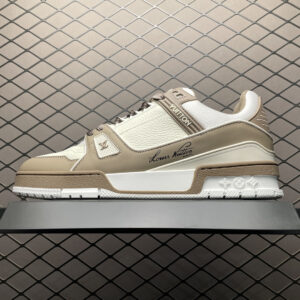 高仿LV*Trainer系列1ACWBZ休閒鞋褐白拼色純原版本