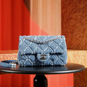 高仿Chanel*24S系列AS1559水洗丹寧單肩包小號免檢版