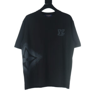 高仿LV*1AFR0051碎墨LOGO短袖T恤黑色