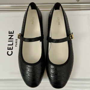 高仿Celine*354673034復古瑪麗珍單鞋蟒蛇紋黑色免檢版