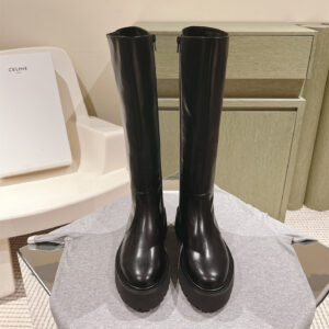 高仿Celine*354233492厚底高筒靴牛皮黑色免檢版
