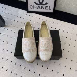 高仿Chanel*G45602F編織底漁夫鞋淺粉色免檢版