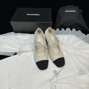 高仿Chanel*24S系列G45696B小羊皮瑪麗珍鞋米色6CM免檢版