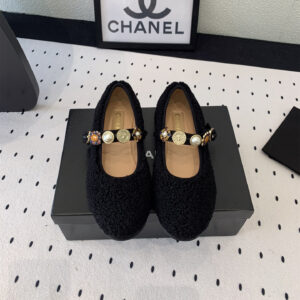 高仿Chanel*G45778R圓頭塔扣瑪麗珍鞋羊毛粗花免檢版