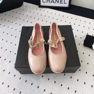 高仿Chanel*G45778M圓頭塔扣芭蕾舞鞋粉色免檢版