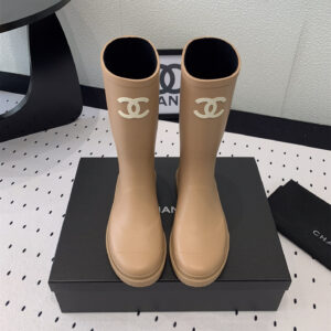 高仿Chanel*25S系列G39620N爆款高筒雨靴米色免檢版