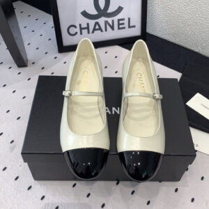 高仿Chanel*G38897X小羊皮瑪麗珍單鞋象牙白免檢版