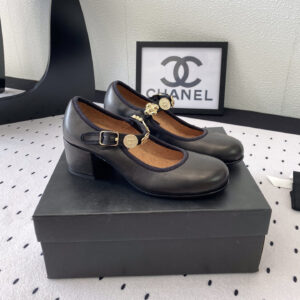 高仿Chanel*G45778X圓頭塔扣芭蕾舞鞋4.5CM黑色免檢版