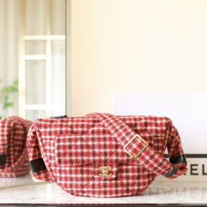 高仿Chanel*24N系列AS5052/Cocomeige Hobo半月包千鳥格免檢版