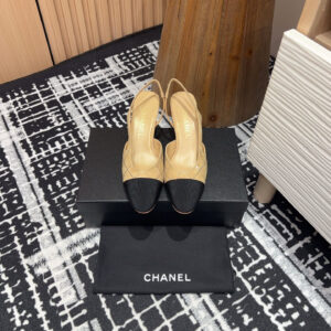 高仿Chanel*25C系列G31320小羊皮休閒單鞋黃色6.5CM免檢版