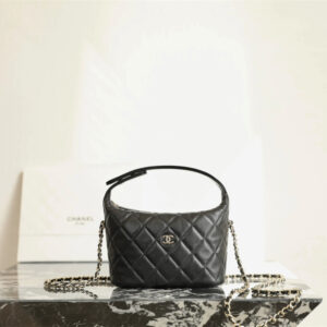 高仿Chanel*25C系列AS4386顆粒面小牛皮飯盒包黑色免檢版