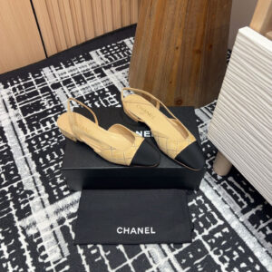 高仿Chanel*25C系列G31330小羊皮休閒平底鞋黃色2CM免檢版