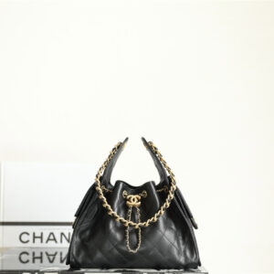 高仿Chanel*25P系列AS5293小牛皮腋下單肩包小號黑色免檢版