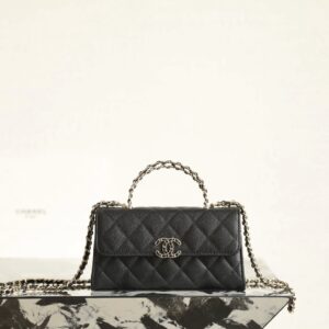 高仿Chanel*23P系列AP3238亮面小牛皮單肩包黑色免檢版