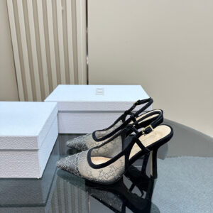 高仿Dior*Capture系列KCV303網鑽細高踭鞋10CM黑色免檢版