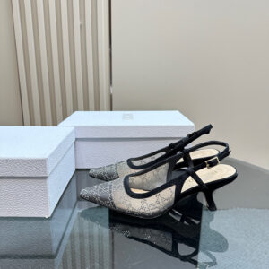 高仿Dior*Capture系列KCV304網鑽細高踭鞋6.5CM黑色免檢版