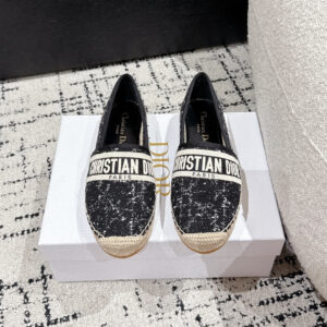 高仿Dior*Granville系列KDD970漁夫鞋針織帆布黑色免檢版