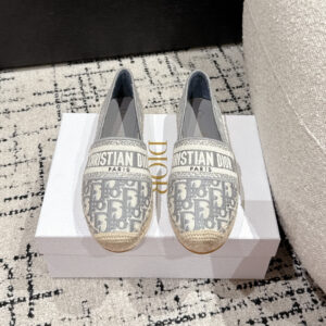 高仿Dior*Granville系列KDD972漁夫鞋針織帆布灰色免檢版