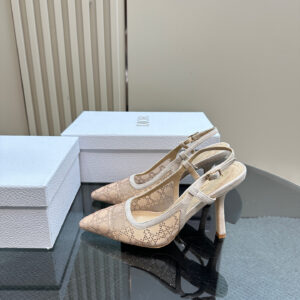 高仿Dior*Capture系列KCV301網鑽細高踭鞋10CM裸色免檢版