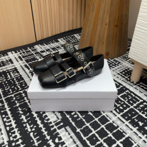 高仿Dior*Punk系列KCB946平頭塔扣休閒單鞋黑色免檢版