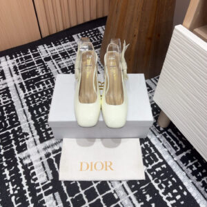 高仿Dior*Miss系列KDV270露跟蝴蝶結高踭鞋白色免檢版