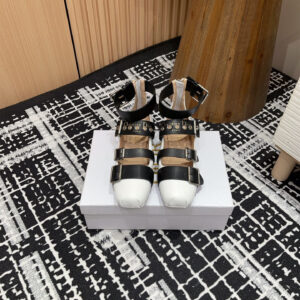 高仿Dior*Punk系列KCB961平頭塔扣樂福鞋黑白免檢版