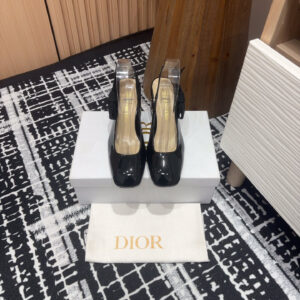 高仿Dior*Miss系列KDV272露跟蝴蝶結高踭鞋黑色免檢版