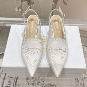 高仿Dior*Boy系列KCP161走秀款尖頭高踭單鞋4CM白色免檢版