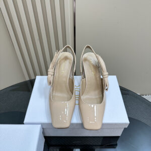 高仿Dior*Miss系列KAD278蝴蝶結粗跟高踭鞋8CM粉色漆皮免檢版