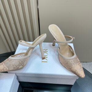 高仿Dior*Capture系列KCV296尖頭塔扣高踭鞋10CM裸色免檢版