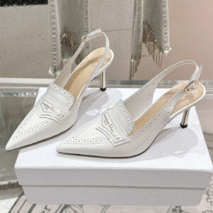 高仿Dior*Boy系列KCV181走秀款尖頭高踭單鞋8CM白色免檢版