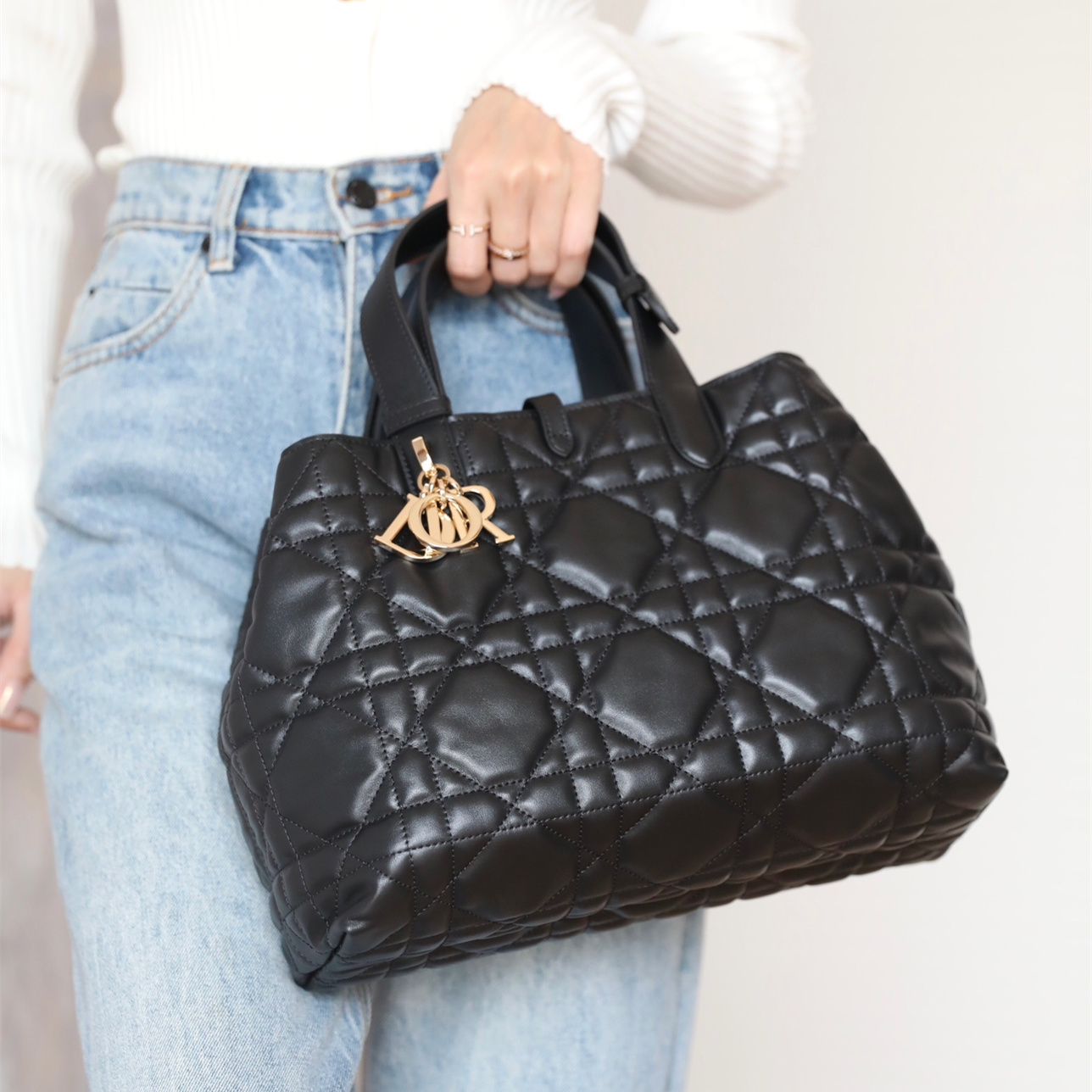 高仿Dior購物袋Toujours系列黑色中號免檢版 - Image 17