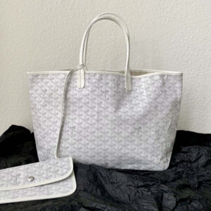 高仿Goyard*STLOUIC滿印Tote購物袋白色中號免檢版