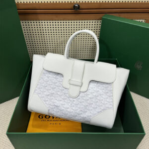 高仿Goyard*SAIGOC3手提托特包雙拼白色大號免檢版