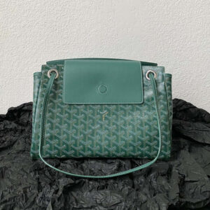 高仿Goyard*ROUETT5老花滿印單肩手拎袋綠色小號免檢版