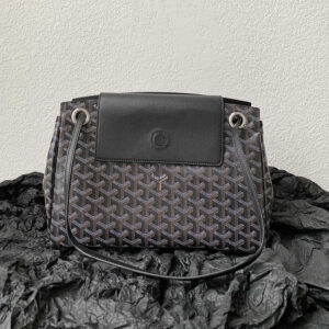 高仿Goyard*ROUETT1老花滿印單肩手拎袋黑色小號免檢版