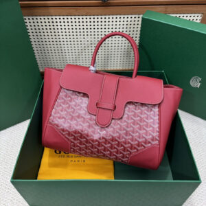 高仿Goyard*SAIGOC4手提托特包雙拼紅色大號免檢版
