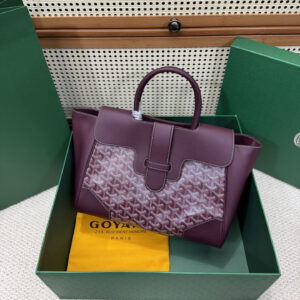 高仿Goyard*SAIGOC11手提托特包雙拼紫色大號免檢版