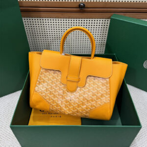 高仿Goyard*SAIGOC5手提托特包雙拼黃色大號免檢版